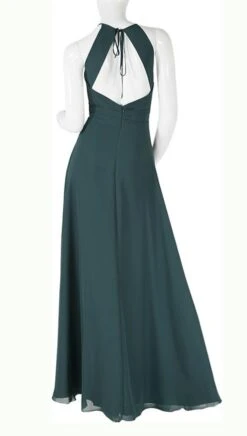 Donkergroene Lange Jurk Met Blote Rug - 4289 -FloraSelf winkel 4289A