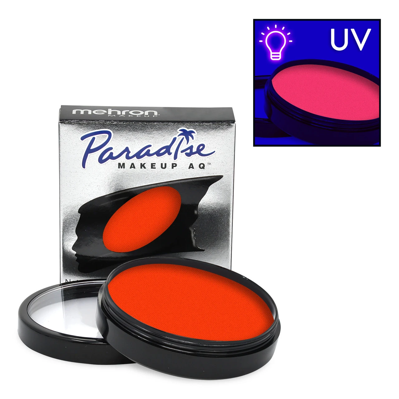 Mehron Paradise Makeup Neon UV Glow Supernova, Orange (40 Gram) 2 Mehron Paradise Makeup Neon UV Glow Supernova, Orange (40 Gram) - Afbeelding 2