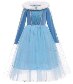 Elsa Jurk Cape Bontkraag Luxe + GRATIS Kroon