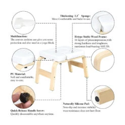 Decopatent Decopatent® Yoga Stoel - Bamboe Inversie Stoel - Wit Kussen - Meditatie Bankje - Hoofdstand Bankje - Yoga Kruk - Yoga Oefening Trainer - Yogastoel - Handstand Trainer - Omgekeerde Kruk / Stoel -FloraSelf winkel cb56209b67