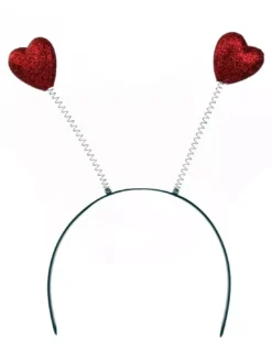 Diadeem 2 Rode Hartjes Glitter