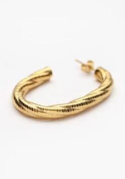 Gouden Oorbellen Oorbellen Groot Gedraaid -FloraSelf winkel k33ybmilrxf0 xl