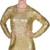 Disco Top Goud Stretch