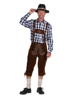 Lederhose 3/4 Lang Ulrich, Donkerbruin