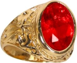 Ring Sinterklaas Goud/Rood Luxe