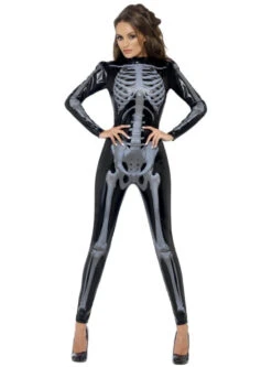 Skelet Second Skin Fever Kostuum Voor Vrouw