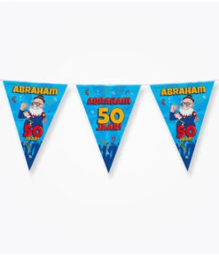 Vlaggenlijn 50 Jaar Abraham Cartoon - 10m