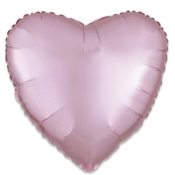 Folieballon Hart Satin Roze Pastel 43cm